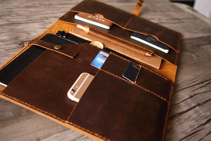 Personalized Leather iPad Pro 12.9 Sleeve Case