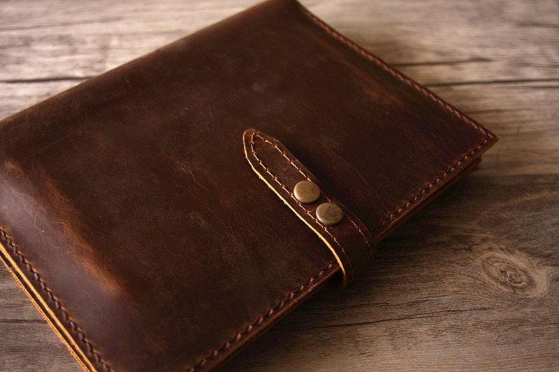 Rustic Engraved Designer Leather Portfolio Holder