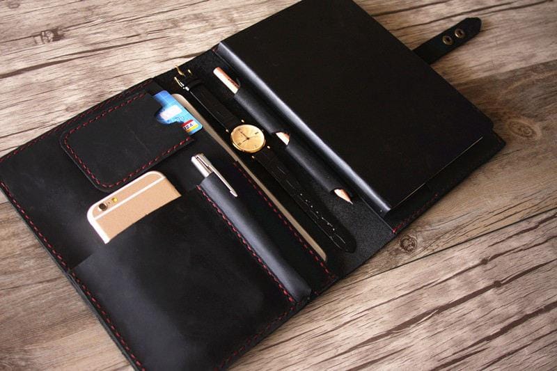 Black Leather Portfolio Legal Holder
