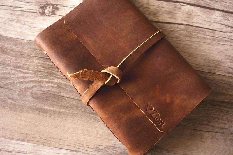 Leather Modern Baby Memory Books Album Personalized