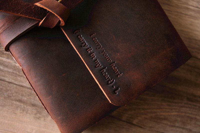 Dark Brown Blank Leather Notebook