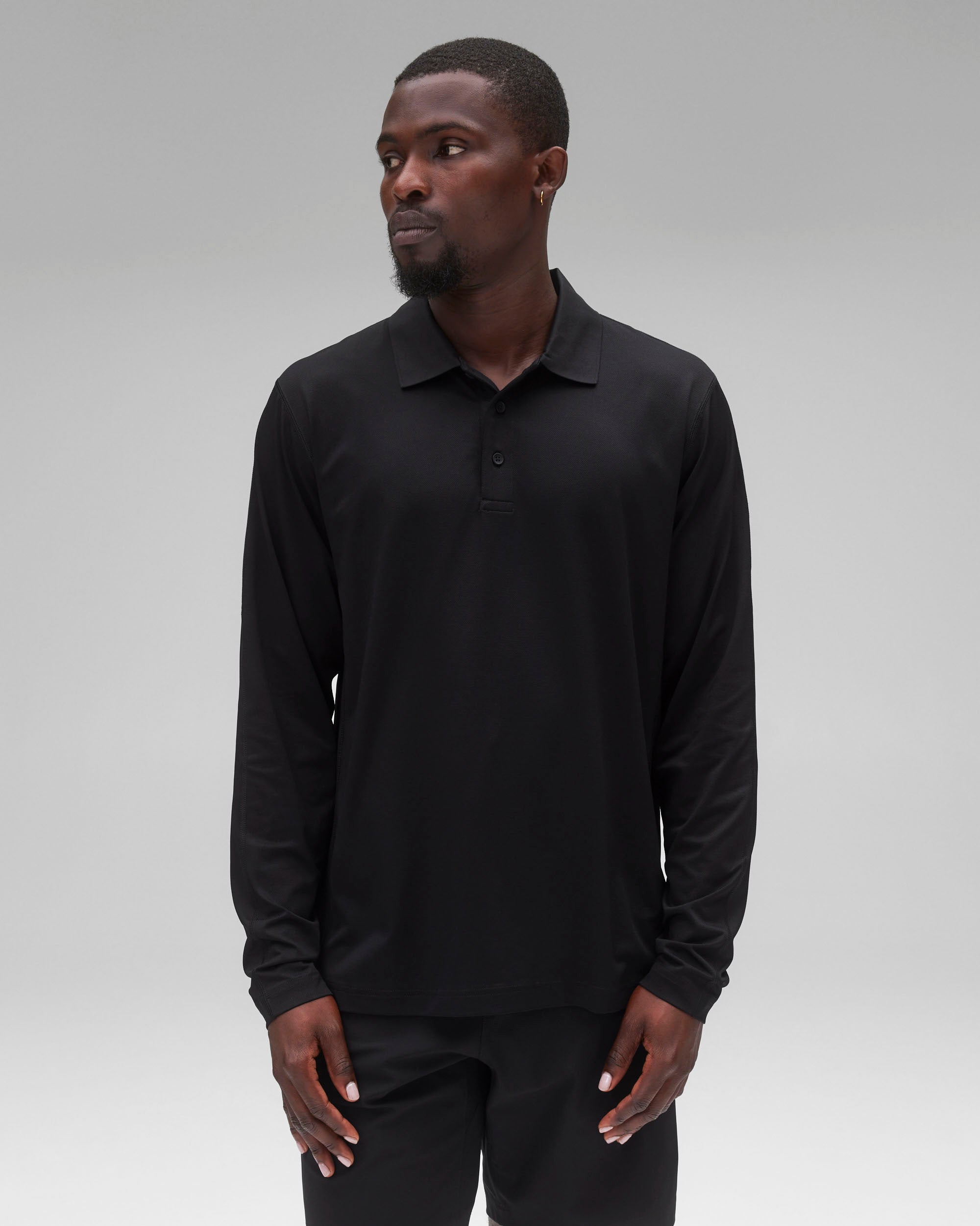 Tech Pique Playoff Long Sleeve Polo - Vault