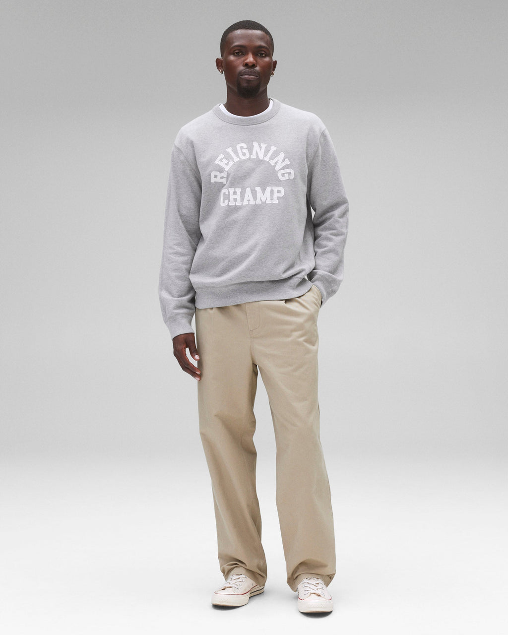 Midweight Terry Arch Logo Standard Crewneck