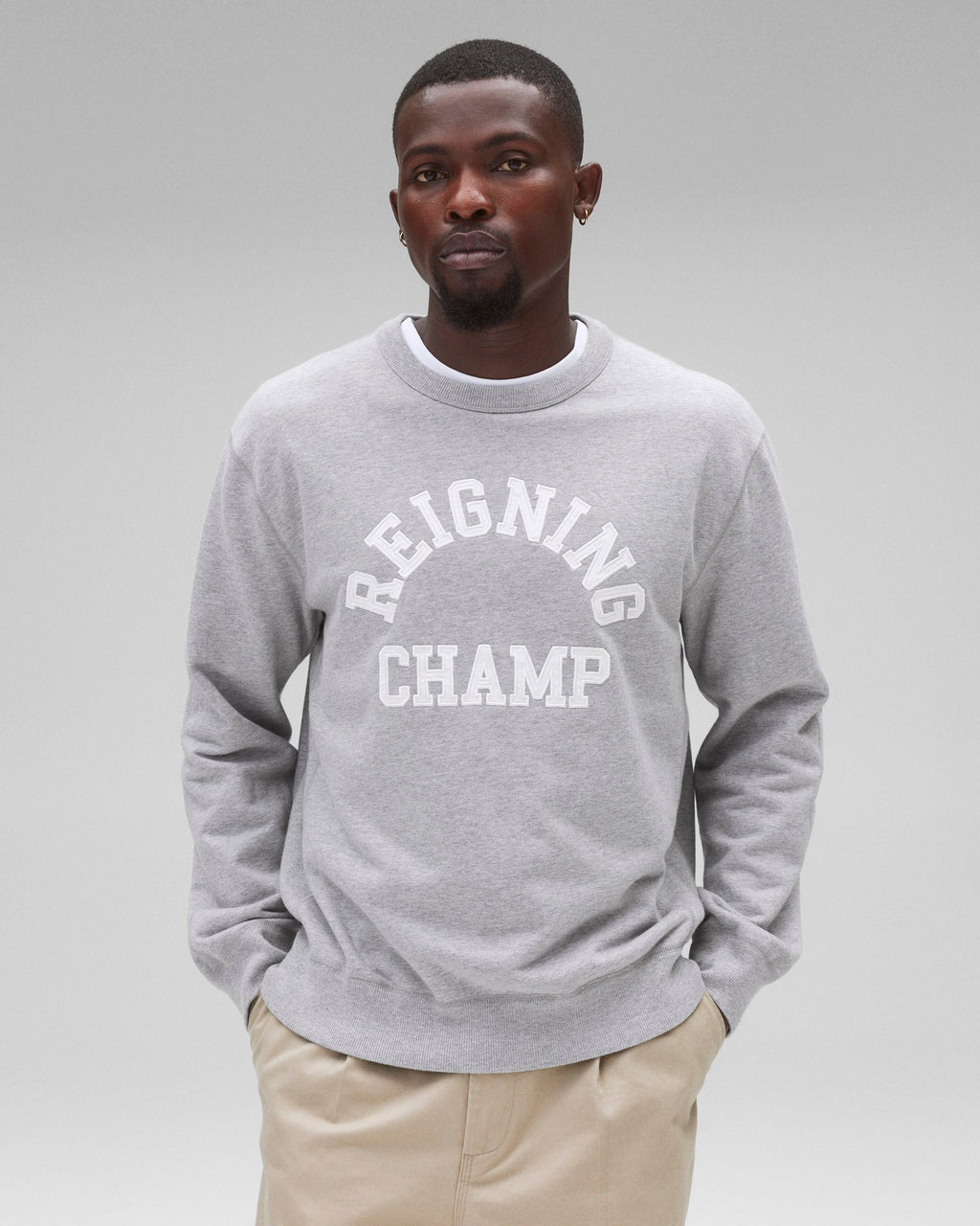 Midweight Terry Arch Logo Standard Crewneck