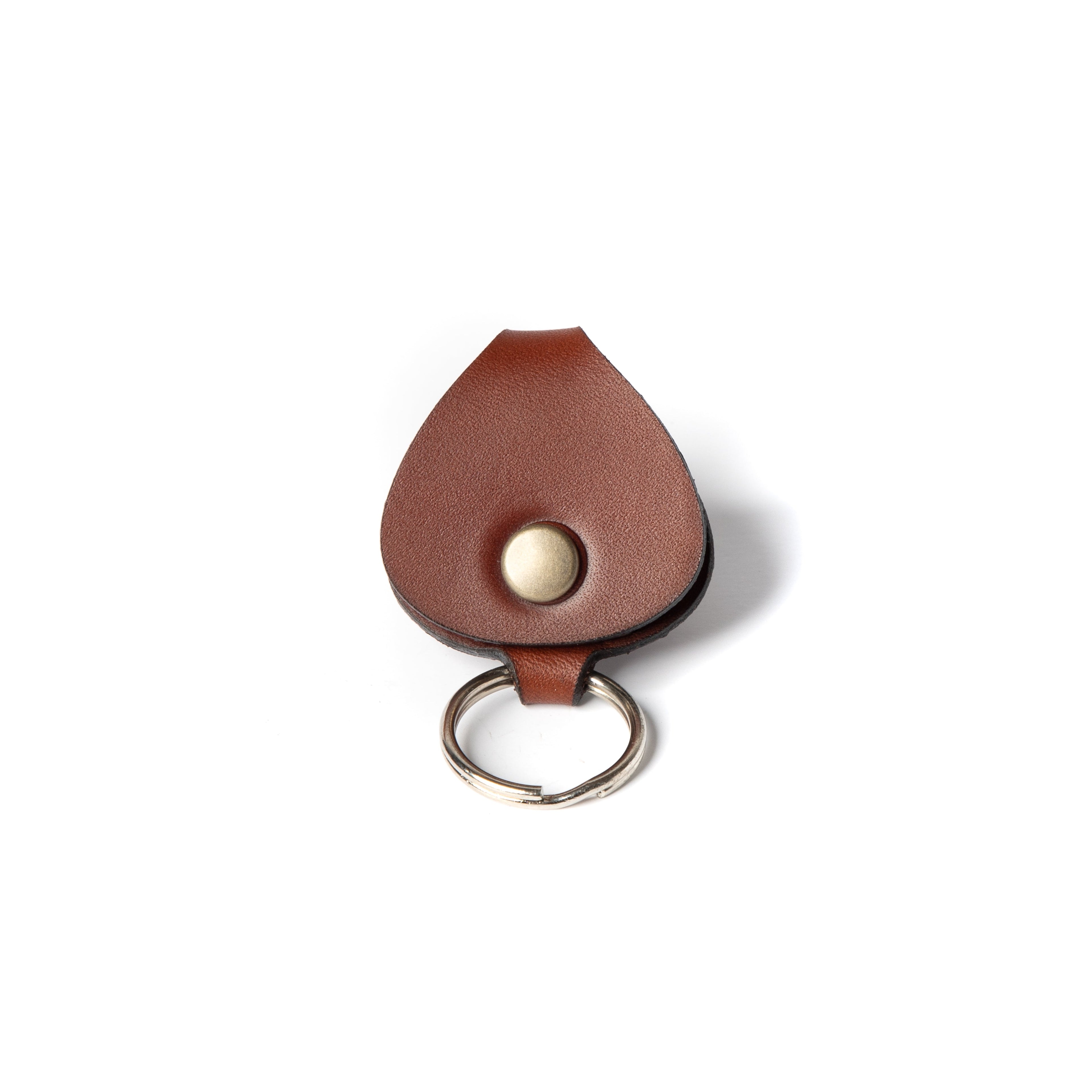 Leather Guitar Pick Holder - Medium Brown