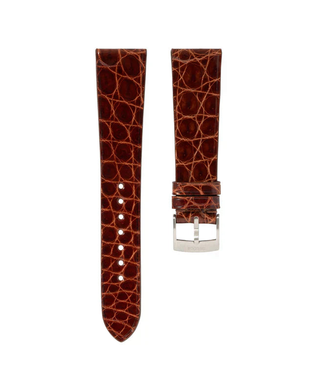 Matte Mahogany Alligator Flank Stitchless Strap