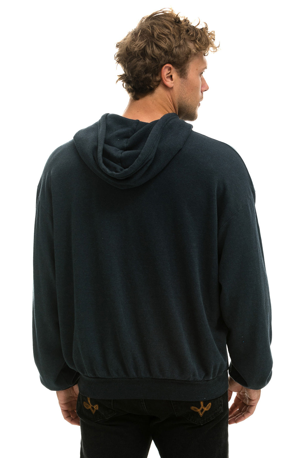 SUNSET PATCH PULLOVER RELAXED HOODIE - CHARCOAL