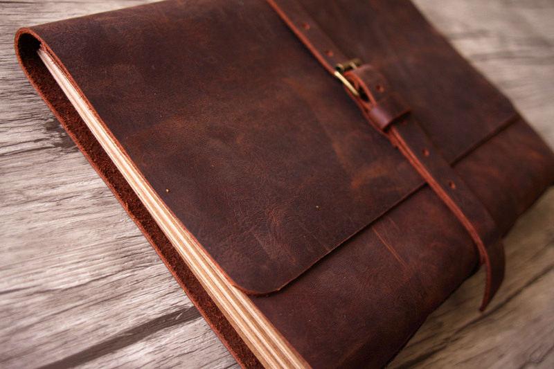 Personalized Leather End of Year Memory Book Album