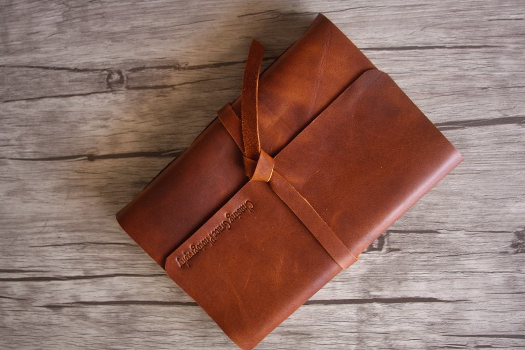 Leather Guest Sign in Book Personalized