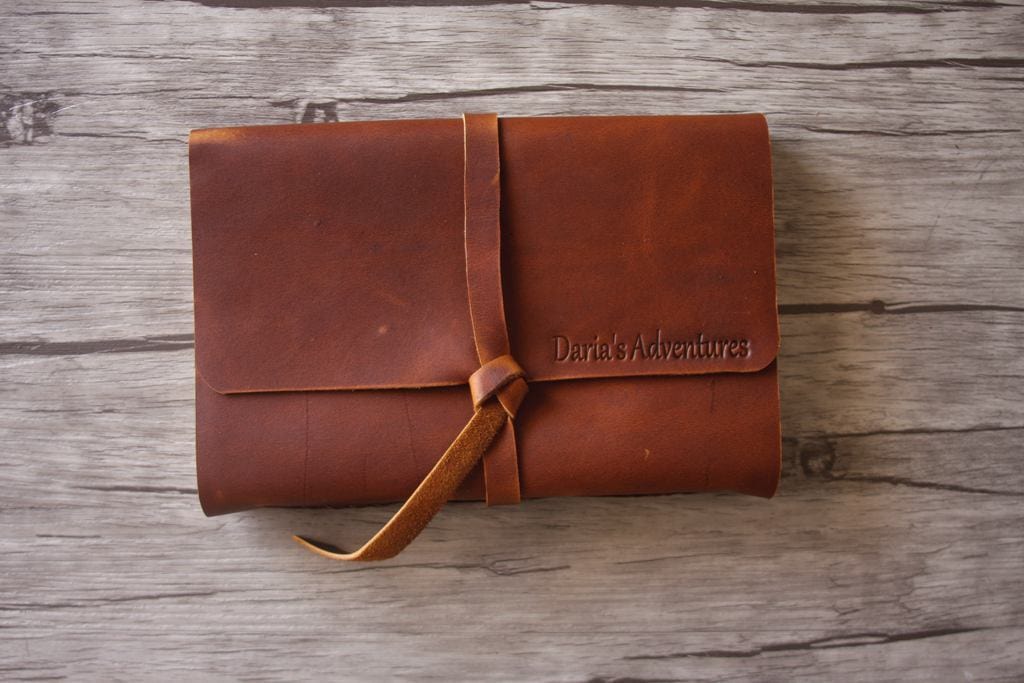 Leather Guest Sign in Book Personalized