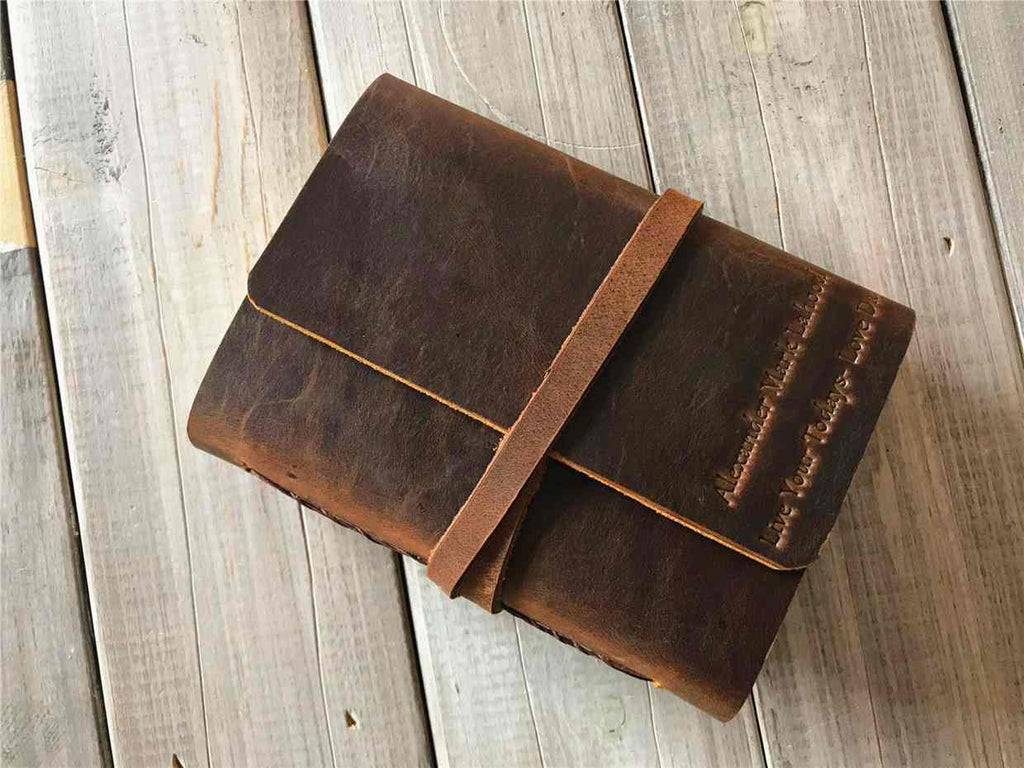 Embossed Leather Pocket Journal Notebook