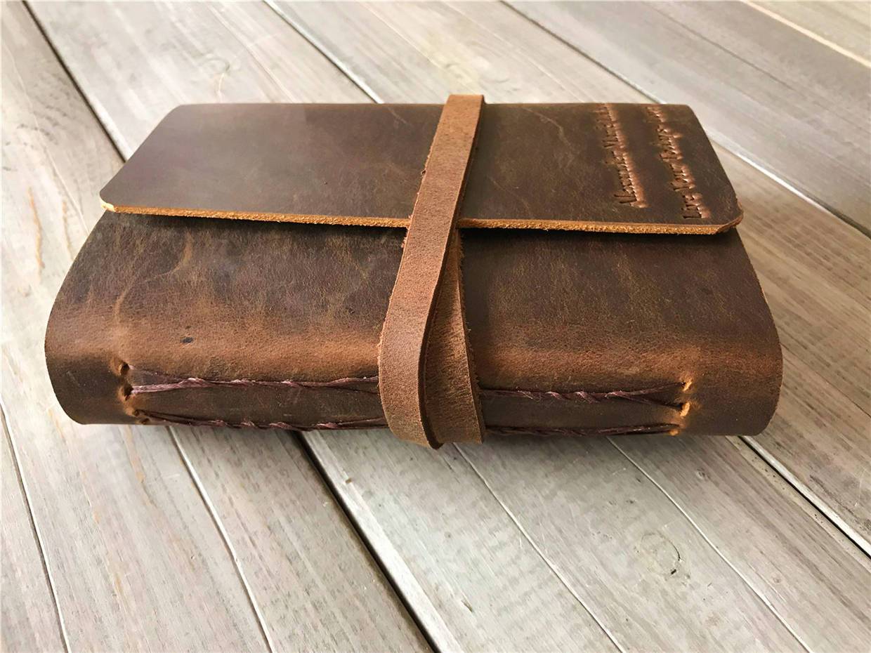 Personalized Leather Pocket Notebook
