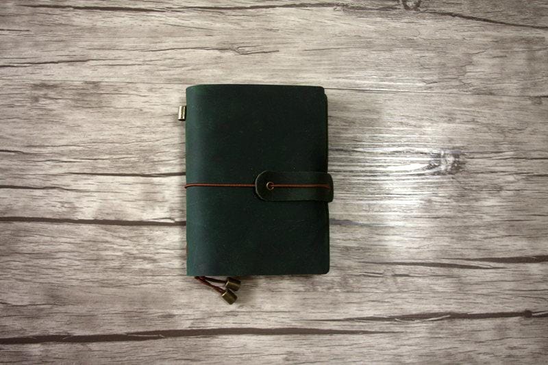 Green Leather Small Travelers Notebook