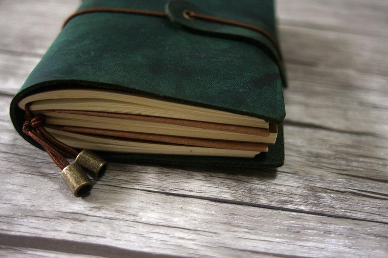 Green Leather Small Travelers Notebook
