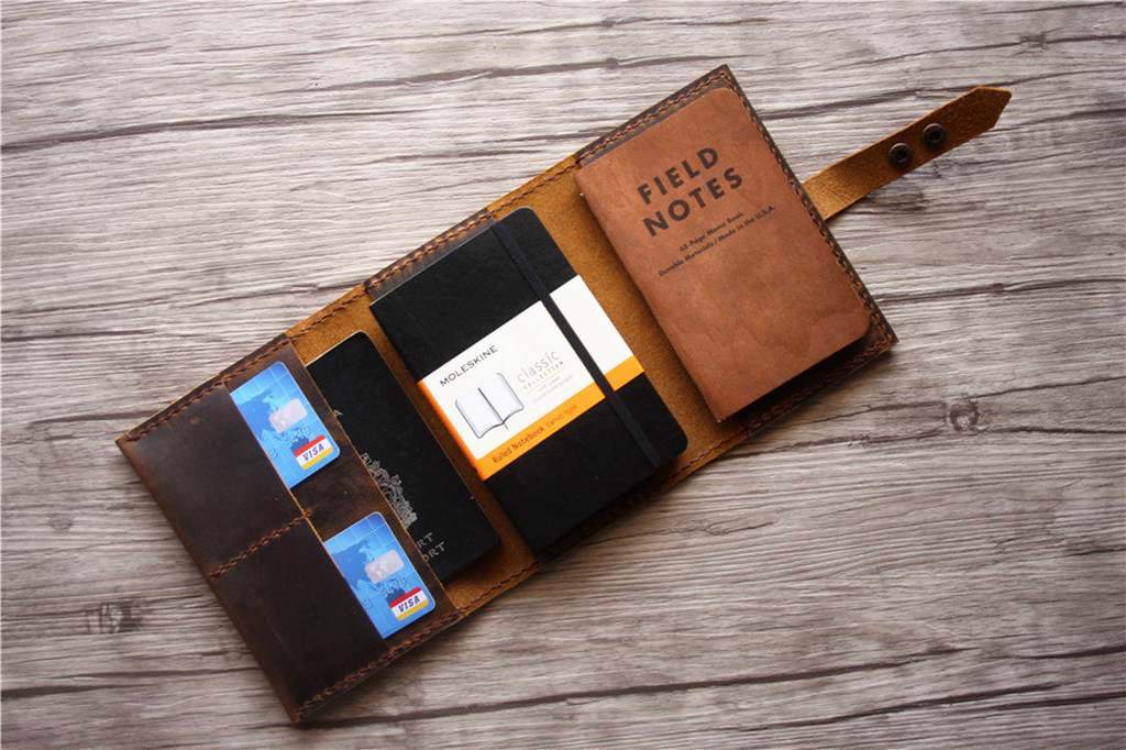 Monogrammed Passport Cover Leather Wallet