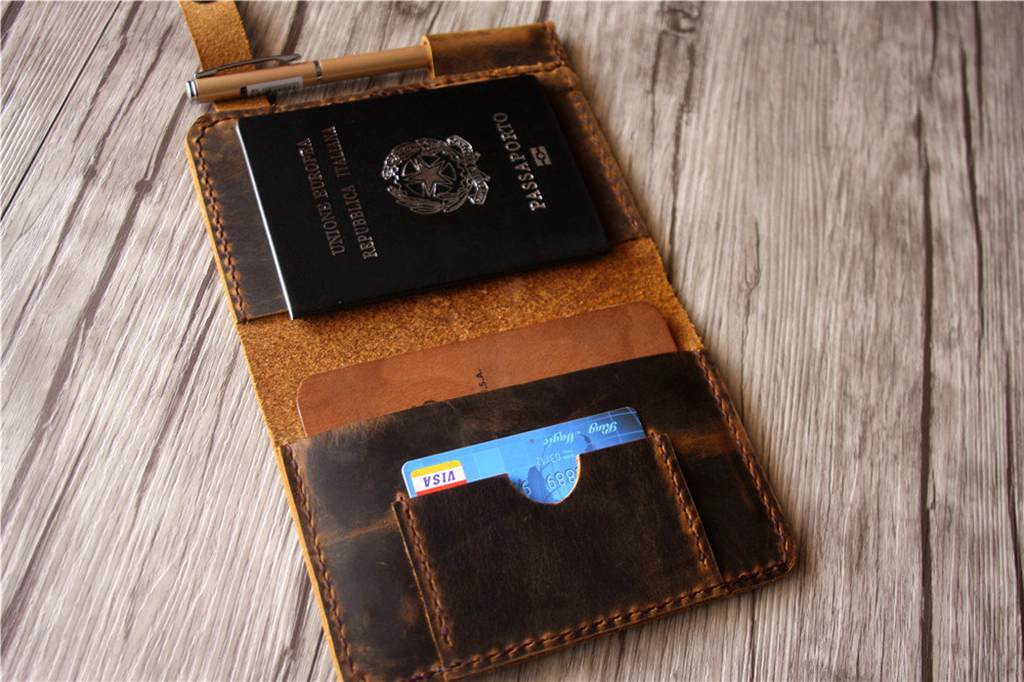 Handmade Leather Passport Holder Wallet