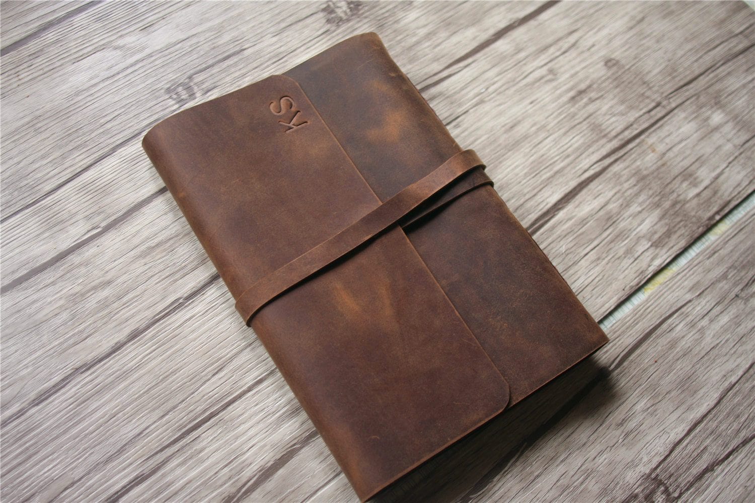 Vintage Personalized Leather School Years Memory Book