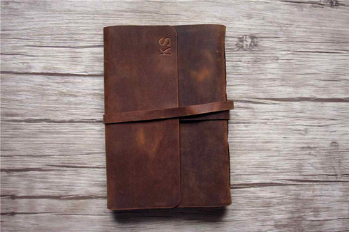 Brown Monogrammed Leather Journal