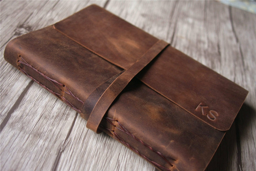 Vintage Personalized Leather School Years Memory Book