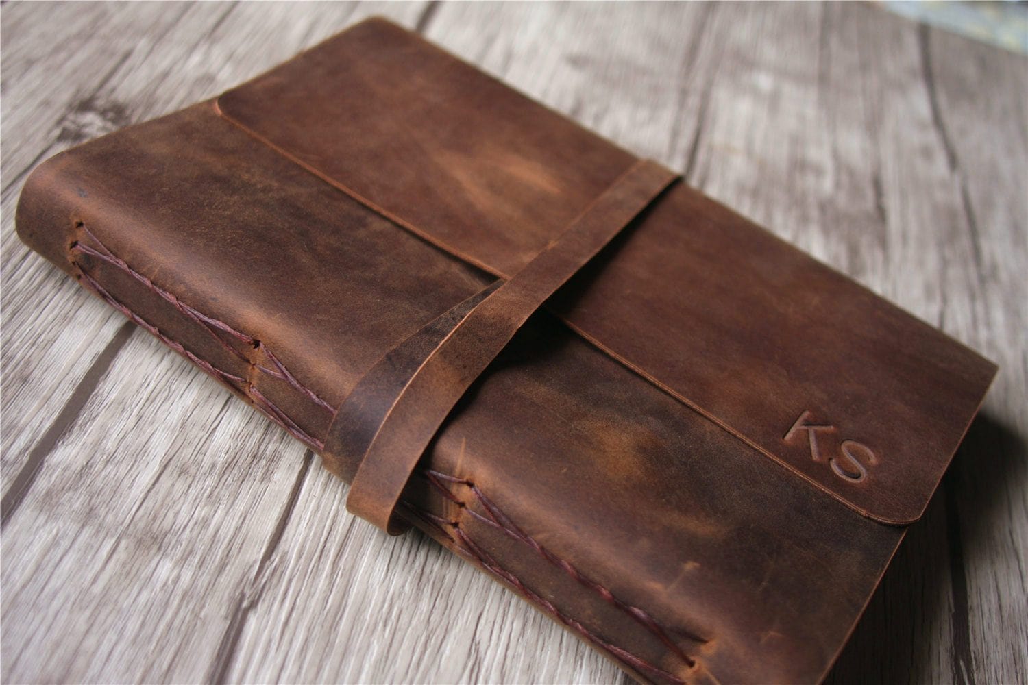 Vintage Personalized Leather School Years Memory Book