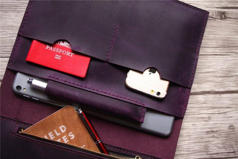 Embossed Leather iPad Pro 11 Case Cover with Pencil Holder