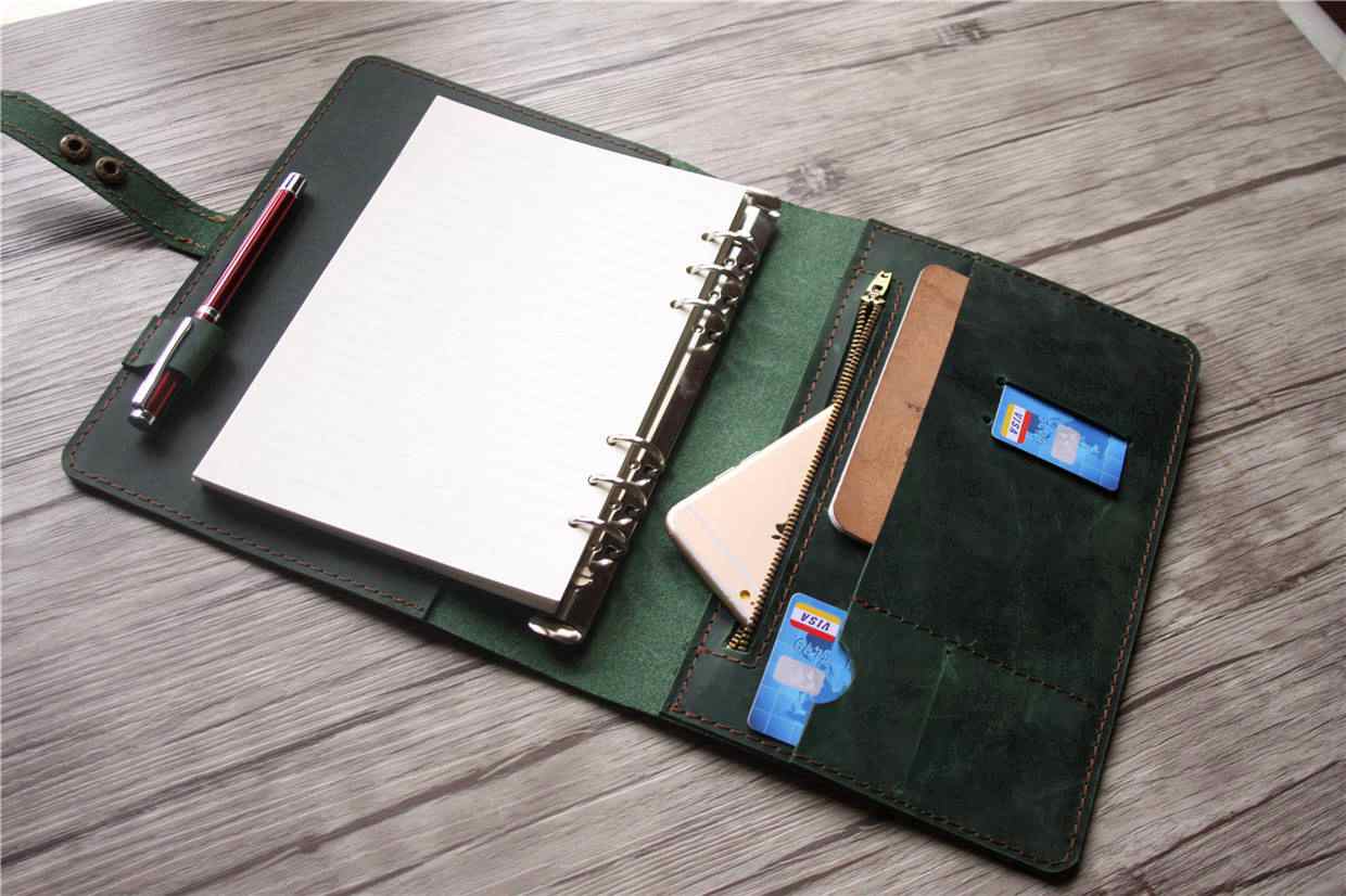 Handcrafted Custom Leather Monthly Planner Notebook