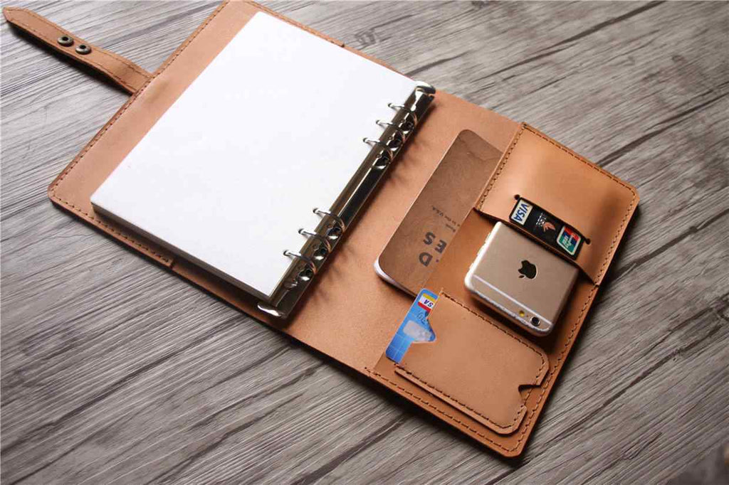 Monogrammed Leather Weekly Meal Planner Notebook