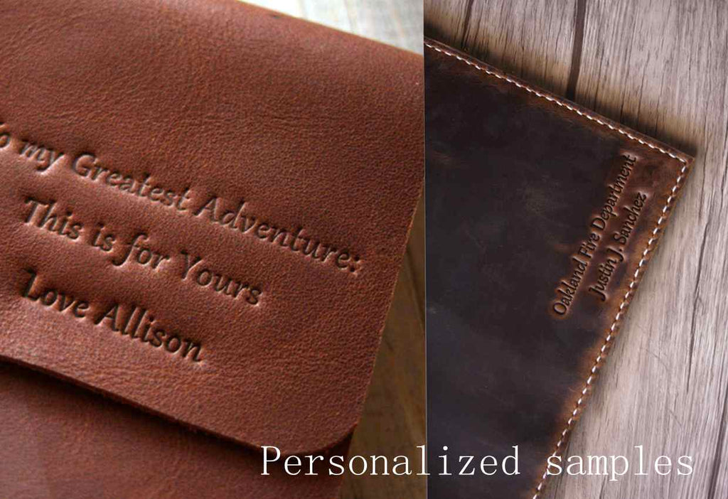 Custom Dark Green Leather Refillable Binder Journal