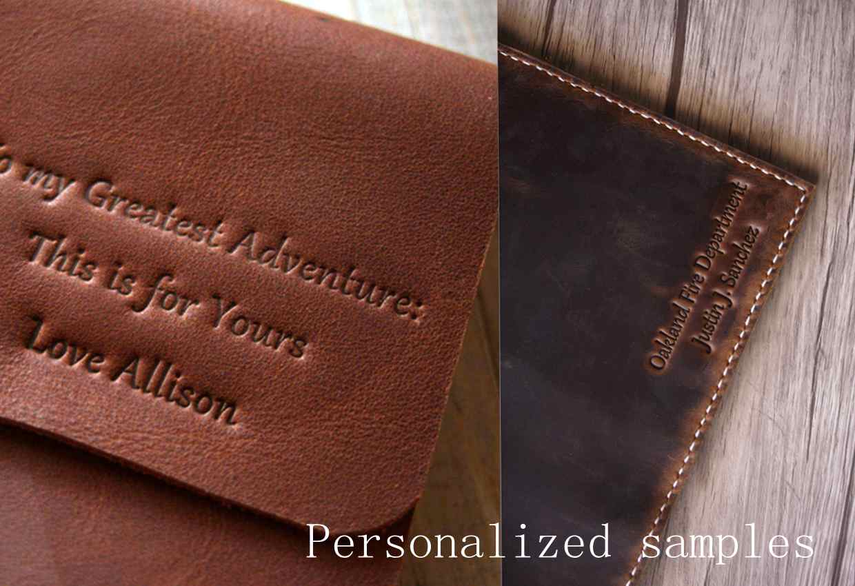 Custom Dark Green Leather Refillable Binder Journal