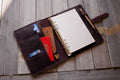 Personalized Engraved Purple Leather Journal Large Notebook
