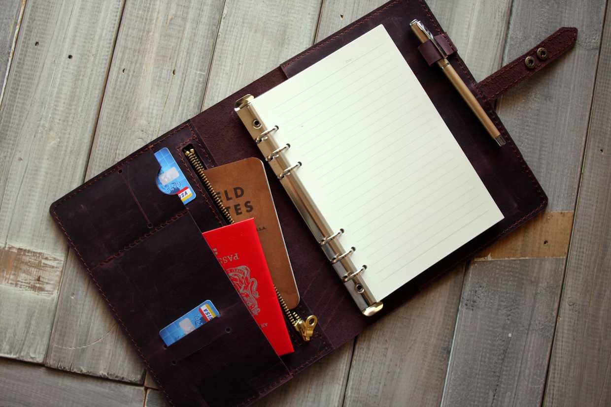 Personalized Engraved Purple Leather Journal Large Notebook