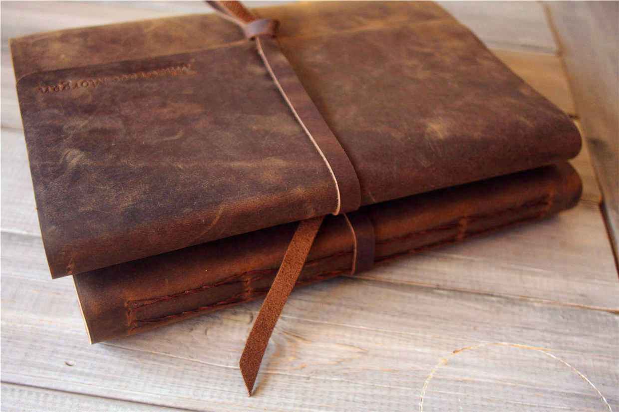 Custom Leather Baby Girl Memory Book Album