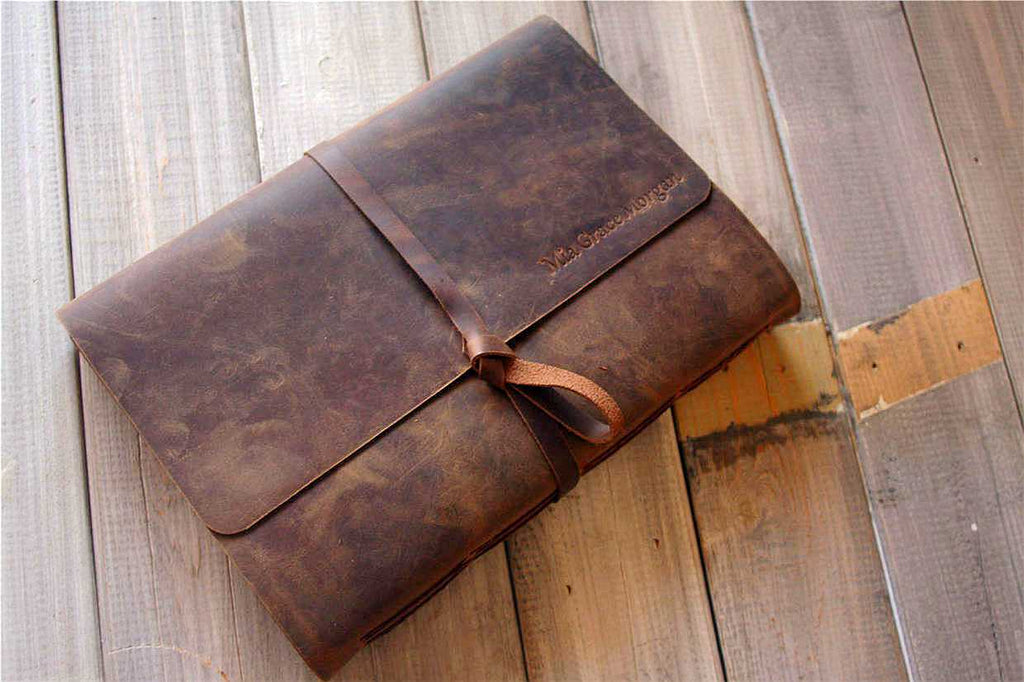 Custom Leather Baby Girl Memory Book Album