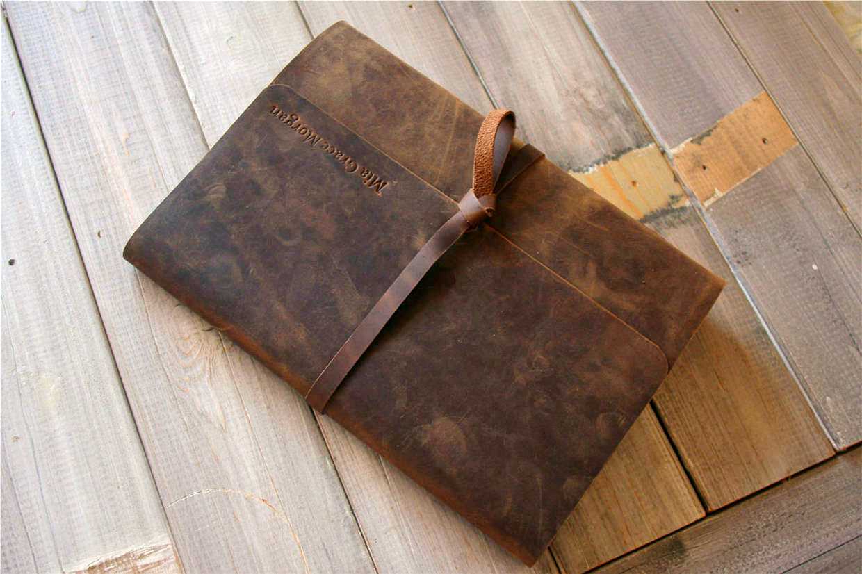 Custom Leather Baby Girl Memory Book Album