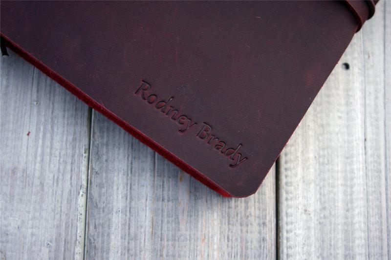 Burgundy Personalized Leather A5 Traveler's Notebook Cover