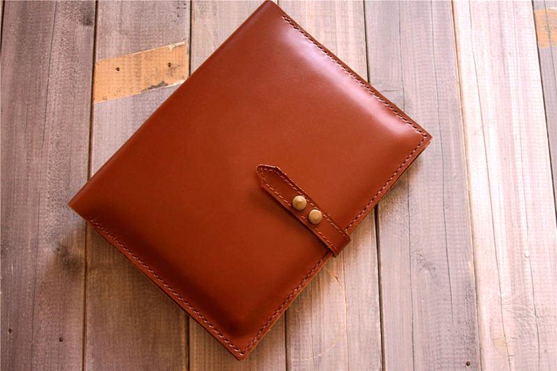 Saddle Custom Leather Portfolio Briefcase