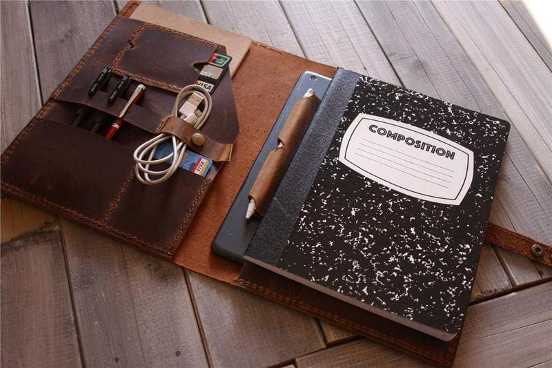 Large A4 Leather Notebook Cover Case