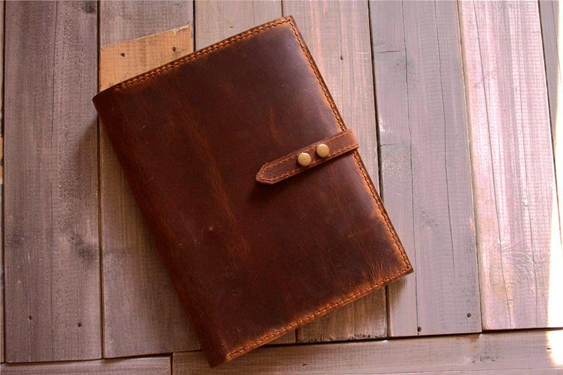 Engraved Brown Leather Padfolio Organizer