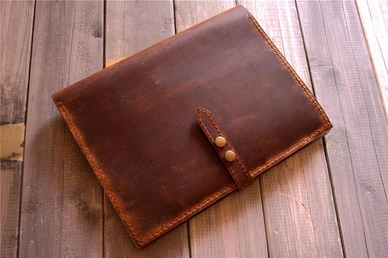 Custom leather iPad Case Cover with Pencil Holder