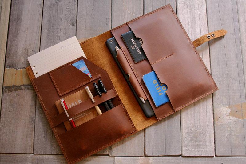 Handcrafted iPad Air Leather Portfolio Case