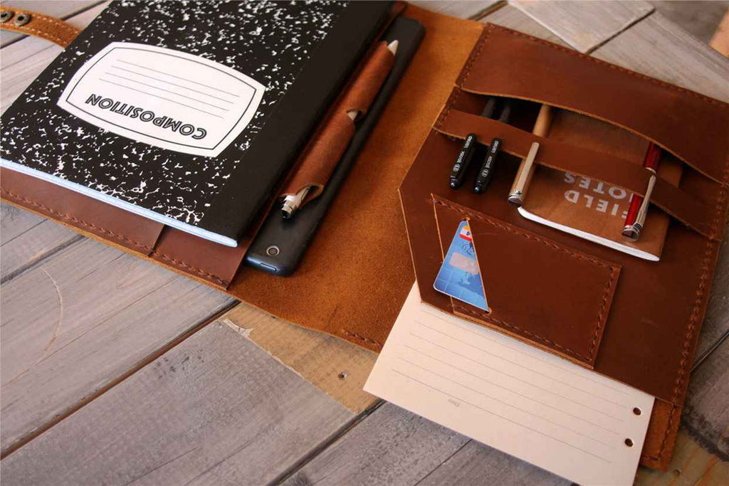 Engraved Leather Composition Notebook Cover