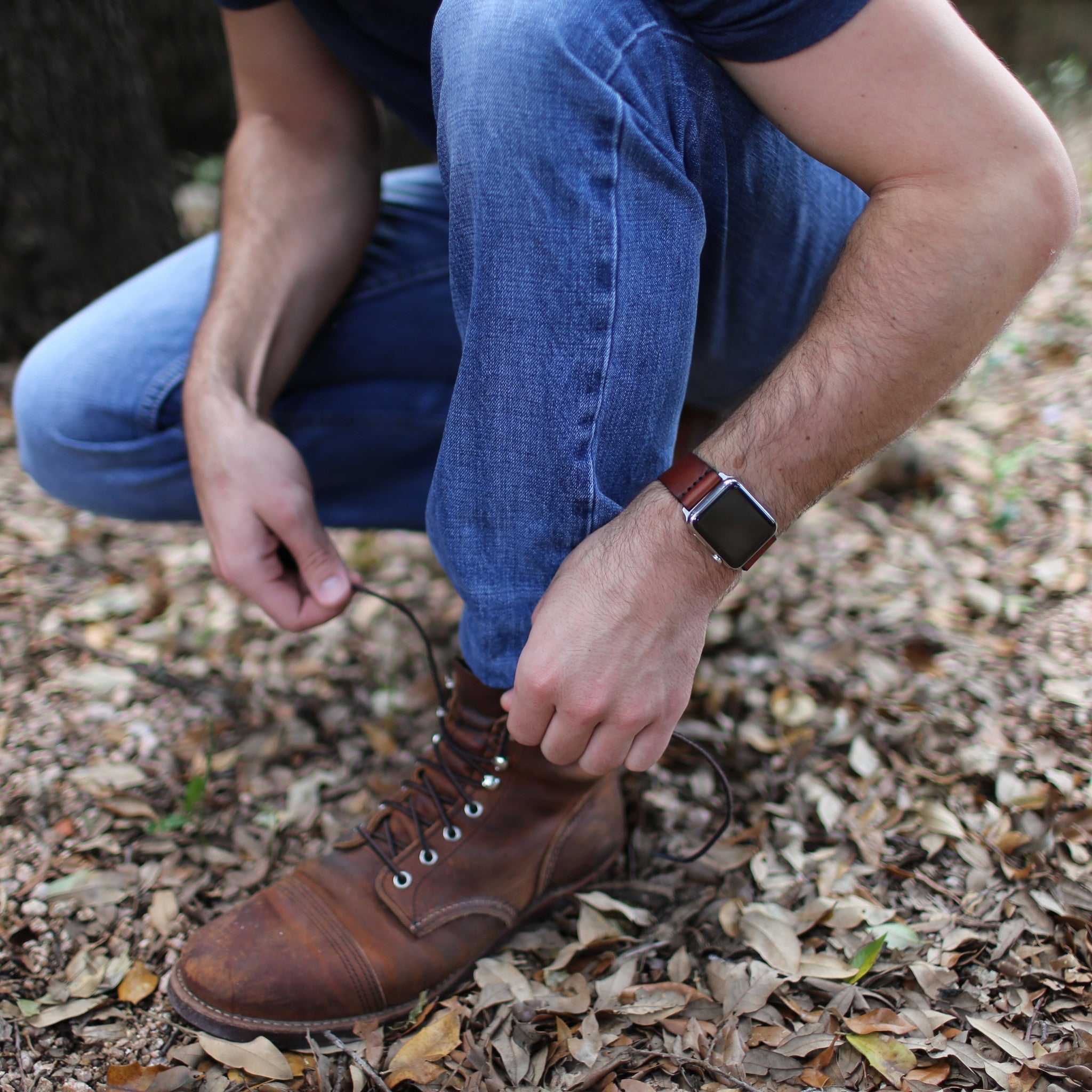 Leather Simple Apple Watch Band - Medium Brown