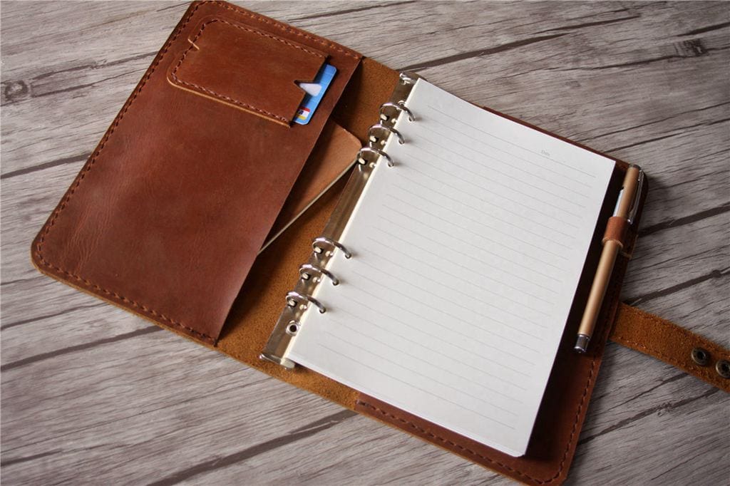 Leather Office Planner Notebook Personalized Bullet Book
