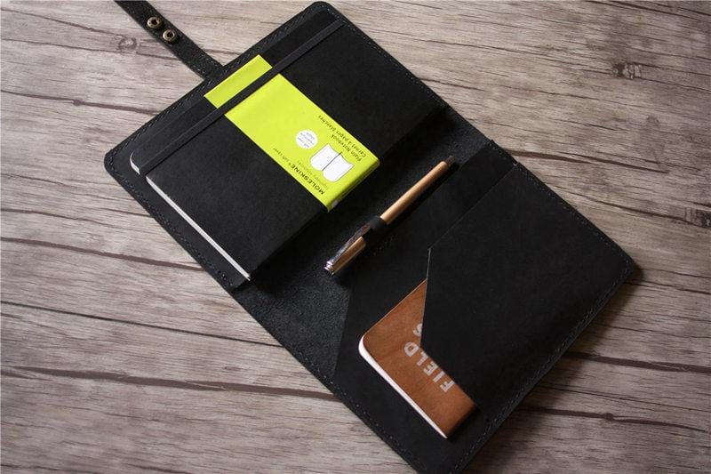 Black Moleskine Notebook Leather Cover