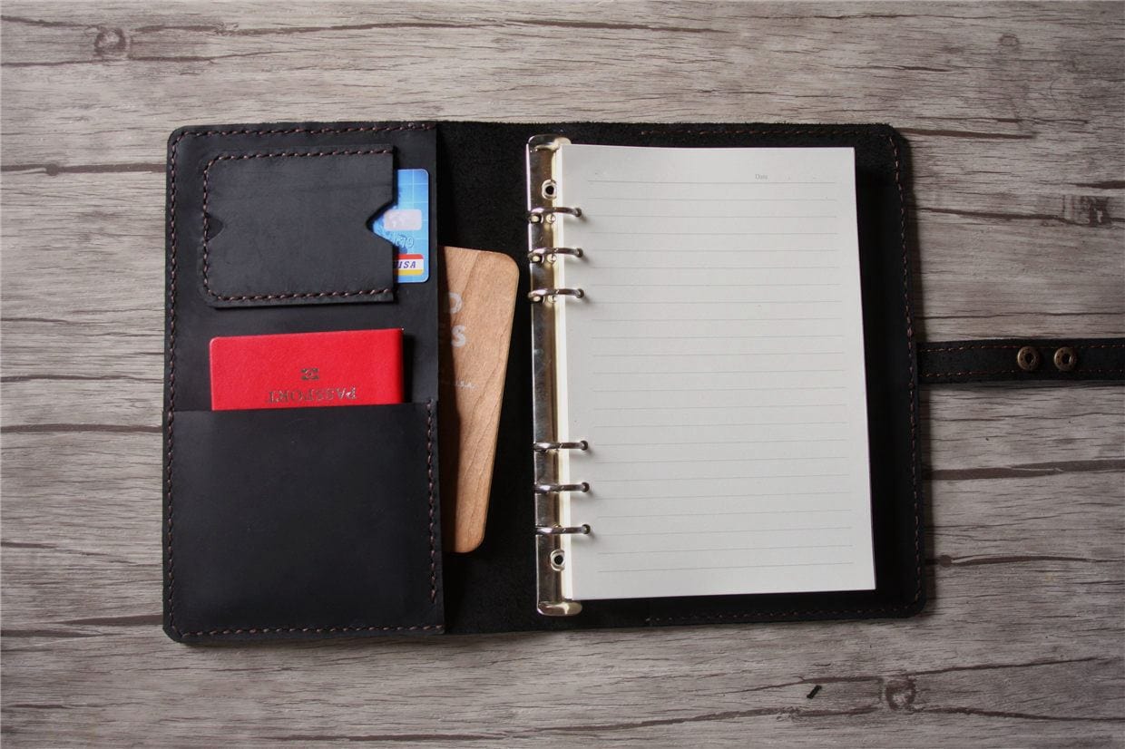 Leather Wedding Planner Notebook Binder