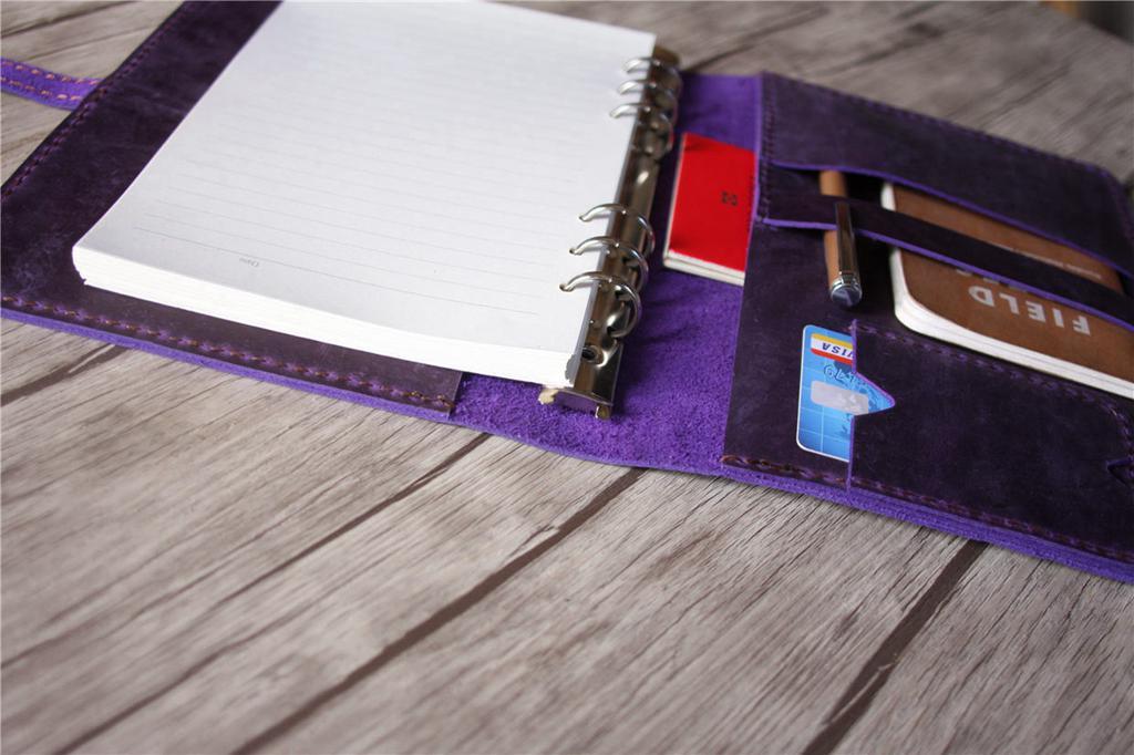 Personalized Vacation Planner Leather Bullet Binder