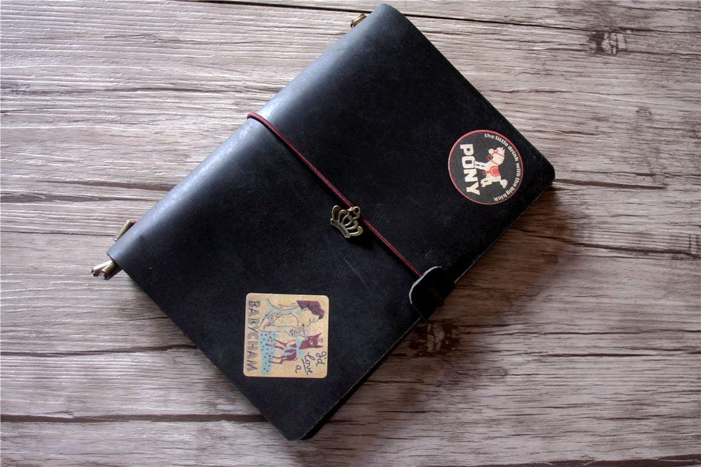 Timber Black Leather Refillable Bound Notebook