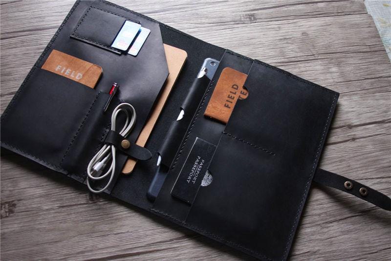 Macbook Air 13 inch Sleeve Black Leather