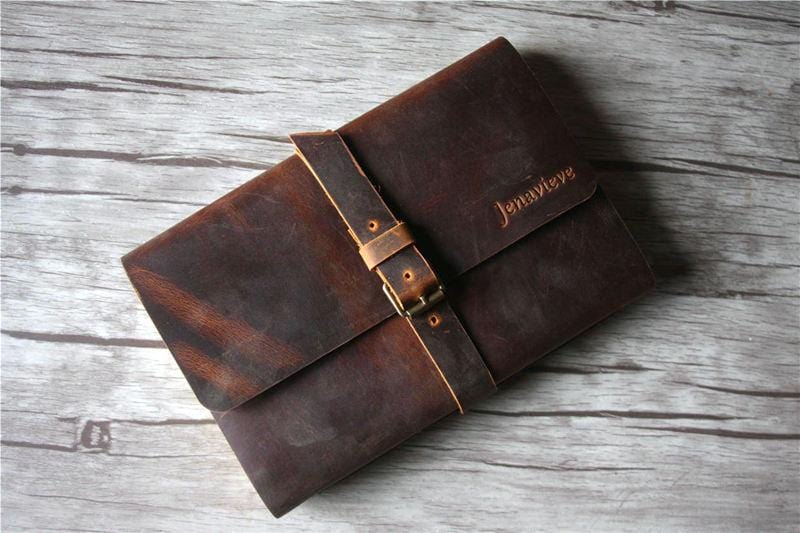 Custom Leather School Days Memory Book Album