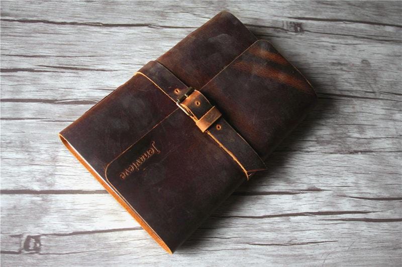Brown Notebook Folder Leather Buckle
